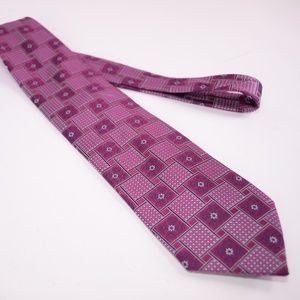 Ermenegildo Zegna XL Silk Neck Tie Magenta